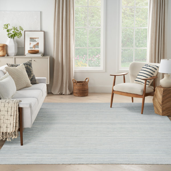 Hokku Designs Anerinda Solid Hand Loomed Wool/Cotton Area Rug in Light